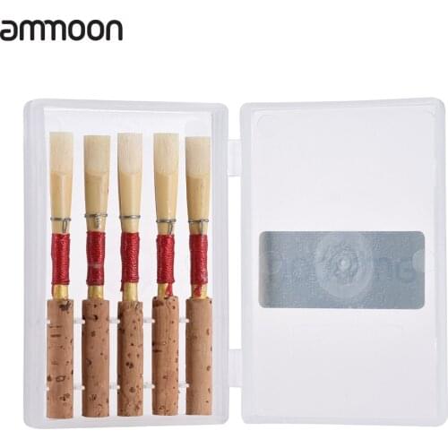 Ammoon Oboe Reeds Wind Instrument Part with Plastic Case, 5pcs/ Pack