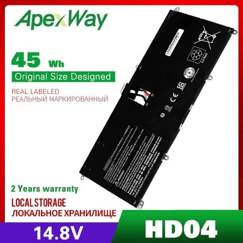 ApexWay 14.8V 45wh HD04XL 685866-1B1 685866-171 for HP Envy Spectre XT 13 2120tu 2021tu 2000eg