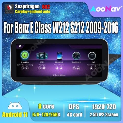 12.3" 64G 128G 256G Car GPS Navigation Multimedia Player For Benz E Class W212 2009-2016 Android 11.0 System Right Hand Drive