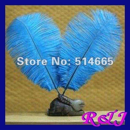 Free shipping 100pcs/lot 10-12inch 25-30cm light blue dyed Ostrich drab feather ostrich plumes