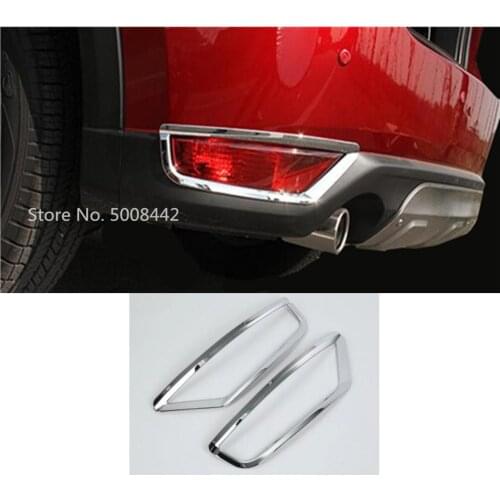 For Mazda CX5 CX-5 2017 2018 2019 2020 Car Styling Body Cover Trim Back Tail Rear Fog Light Lamp Frame Trim 2pcs
