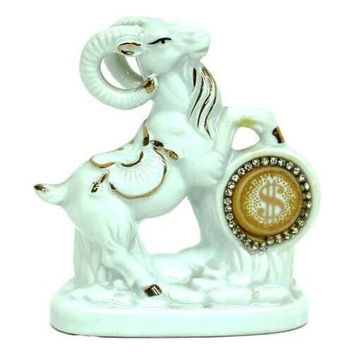 Trinket Goat Figure Stony Porcelain Miniature Gift Ornament High Quality Durable Material Decorative Exquisite Handmade Home