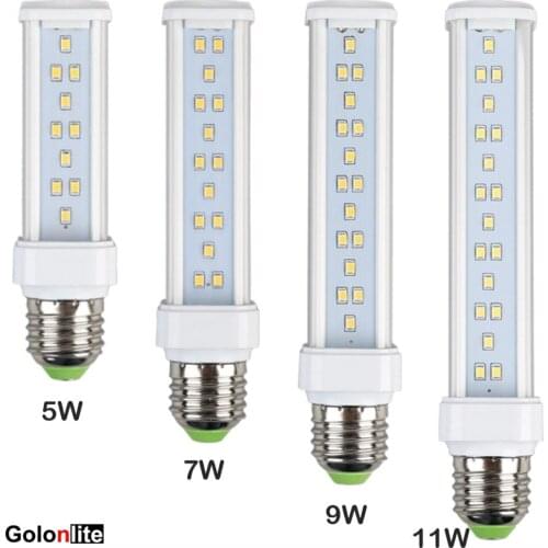 Golonlite E27 LED PLC light 11w g24q-2 g24q-3 g24d 2 pin G24 led PL light Warm White 4000K 3000K E26 9W 7W 5W LED plug bulb CE