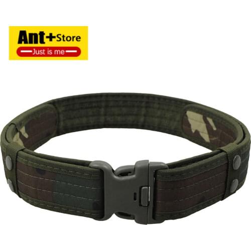 Combat 2 Inch Canvas Duty Tactical Sport Belt with Plastic Buckle Army Military Adjustable Outdoor Fan Hook & Loop Waistband