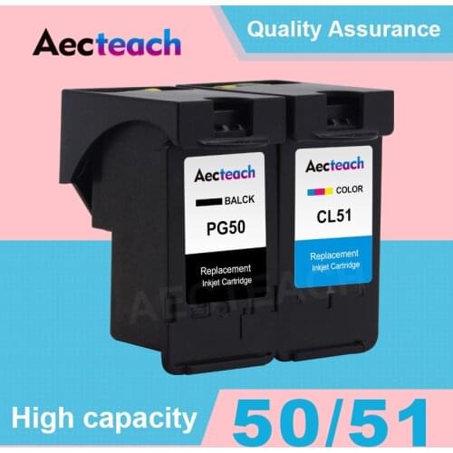 Aecteach Refill Ink Cartridge for Canon PG 50 CL 51 PG50 CL51 PG-50 Pixma iP2200 MX308 MX318 FAX JX200 JX201 Inkjet Printer