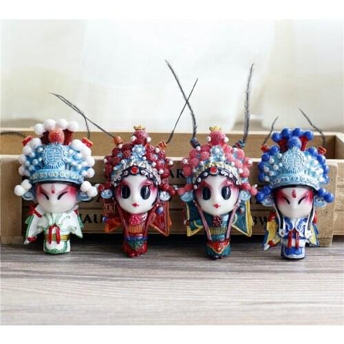 Chinese drama Sichuan opera characters three-dimensional resin magnetic refrigerator magnet handmade color painting creativity