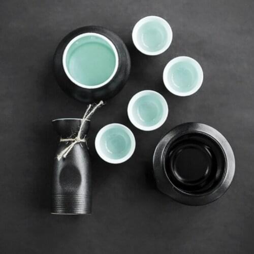 Warmer Jug Glasses Wine Pot Set Ceramic 7 Cup Ceramic Sake Household Spirits Rice Wine Vodka Copas De Vino Gift Box BS5WP