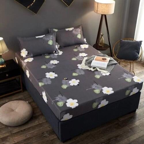 2019 New Product 1pcs 100%Polyester Printed Sheet Mattress Cover Four Corners With Elastic Band Bed Sheet