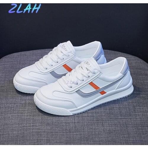 New Ladies Casual Shoes Zlah Fashionable and Comfortable Womens Sports Shoes Flat Shoes Striped Board Shoes Vulcanized Shoes