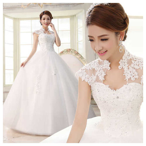 New Arrival High Quality Ball Gown Wedding Dress Lace Applique
