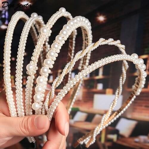 Braided Pearl Headband Hair Hoop Bride Wedding Hair Accessories Hair Band Woman Girls Fashion Hair Jewelry