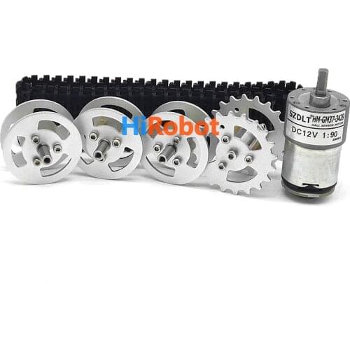 One Set of Track/Caterpillar Drive parts with 12V wth Hall Sensor Motor,metal wheel,tracks,etc.For tracked Tank car,DIY robot