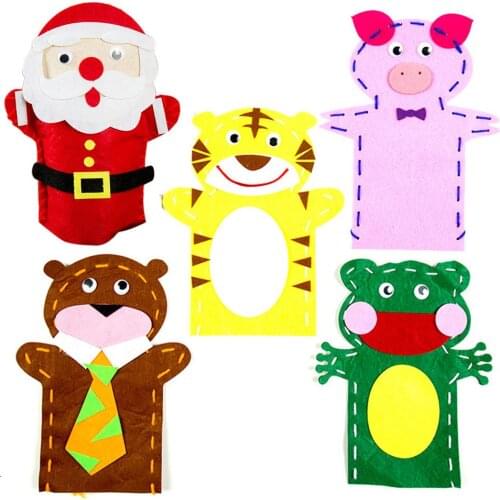 Children DIY Handmade Cloth Puppets Free Cutting Paste Sewing Xmas Decoration Best Wishes Kid Christmas Gift Handmade Crafts Toy