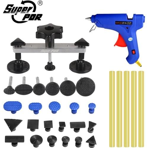 PDR Tool Paintless Dent Repair Kit For Car Dent Puller Suction Cups Hot Glue Gun For Adhesive Glue Stick Pulling Bridge Tool Set