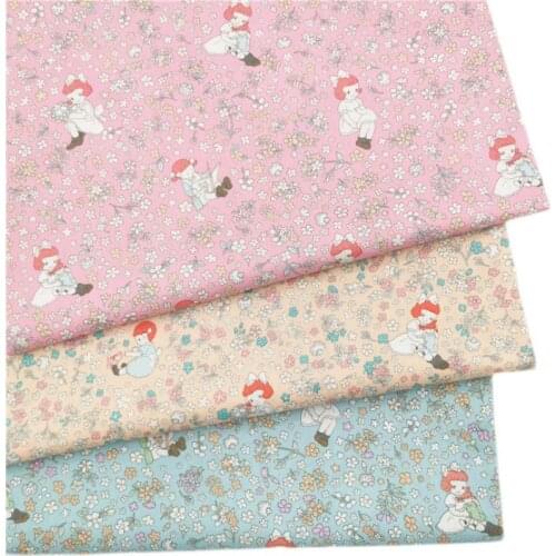 Dropshipping Cartoon Girl Printed Cotton Fabric For Sewing Bedding Children Clothes Sew Needlework Patchwork DIY Material