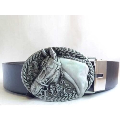 T-DISOM Mens' Belt Buckle Brand Western Fashion Horse Belt Buckle Matched With Adjust 130cm Black Belt Drop shipping