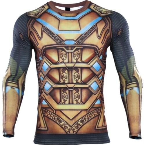 S-4XL 3D Printed T shirts Men Compression Shirt Punk Style Pattern Cosplay Costume Long Sleeve Tops For Male Clothing