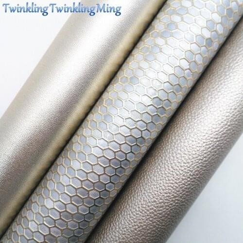 Gold and Silver Glitter Fabirc, Faux Leather Fabric, Synthetic Leather Fabric Sheets For Bow A4 8"x11"Twinkling Ming XM486