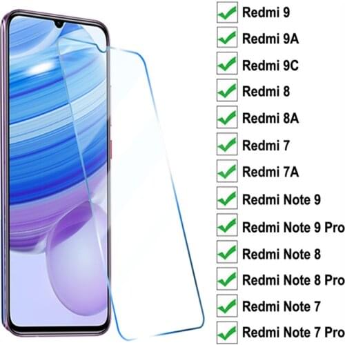 9H Tempered Glass For Xiaomi Redmi 9 9A 9C 8 8A 7 7A Screen Protector Glass Redmi 10X Note 8 8T 7 9S K30 9 Pro Protective Glass