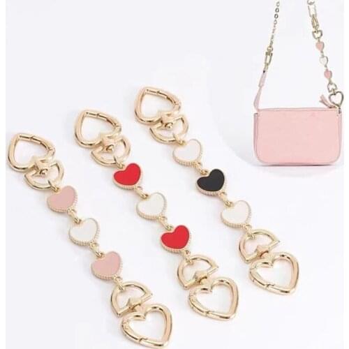 066F Heart Shape Purse Strap Extenders Chain Charms for Handbag Crossbody Bag