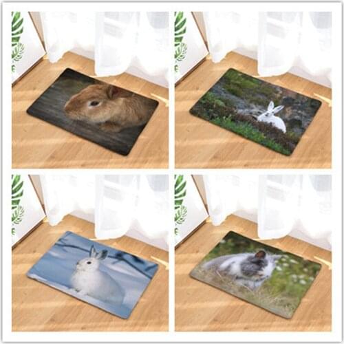 1PC 40x60cm rabbit Home Bath Mat Non-slip Bathroom Carpet Soft Mat kitchen Toilet Floor Decor Easter