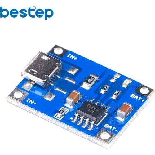 1pcs Micro USB 5V 1A 18650 TP4056 Lithium Battery Charger Module Charging Board With Protection Dual Functions 1A Li-ion