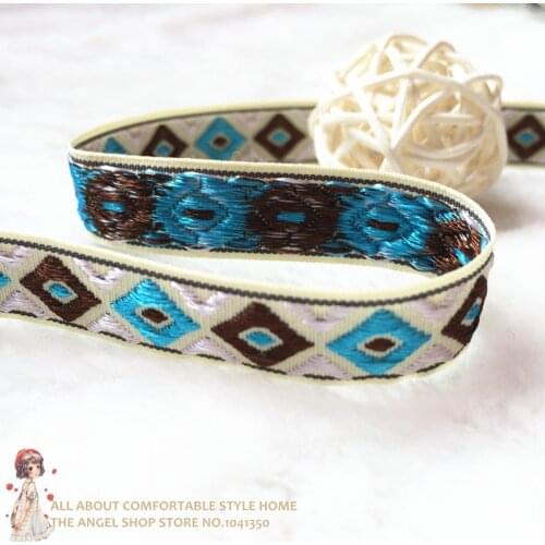 10Yards 13mm 1/2'' Plaid Geomrtric Woven Ribbon Wedding Home Party Accessories Jacquard Ribbon for Craft Gift Wrapping