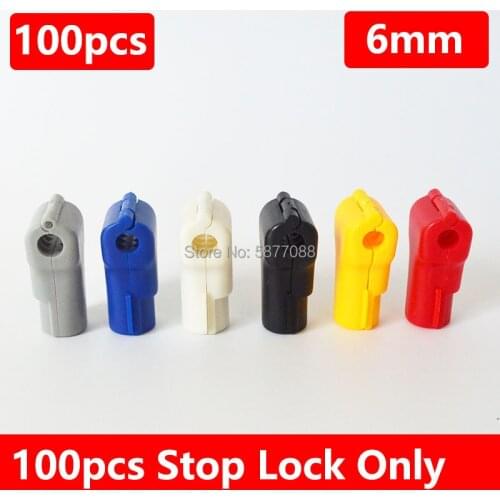 100pcs Stop Lock and Magnetic Key Detacher For Hanging Merchandise On Hooks Display Peg Hook Security Little Red Lock 6mm