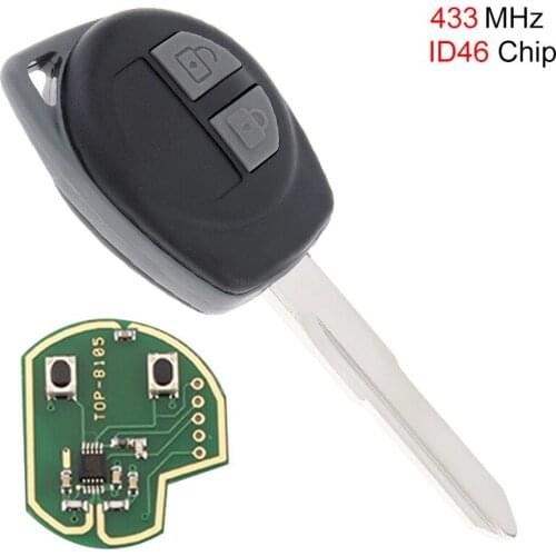 2 Buttons Keyless Uncut Flip Remote Key Fob 433MHz with ID46 Chip for SUZUKI SWIFT SX4 Alto JIMNY VITARA IGNIS Splash 2007-2013