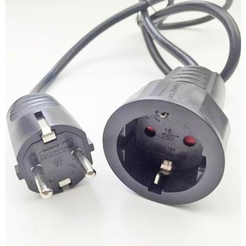 250V 16A European/German Standard Socket And Plug Power Line 3*1.5 MM Cable Extension Cord Socket