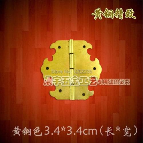 3.4 * 3.4cm Copper small hinge Brass hinge 180 degree hinge decorative gift box palette Wholesale