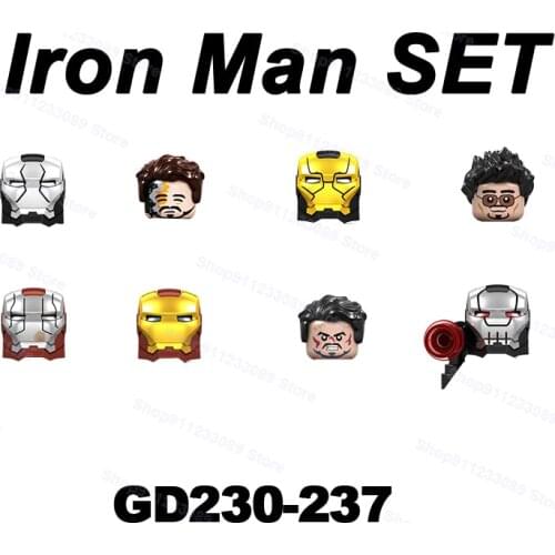 8pcs/set DISNEY MARVEL Iron Man Building Blocks Assemble Avengers Bricks Superhero Model Figures Kids Children Gift Toys for Boy