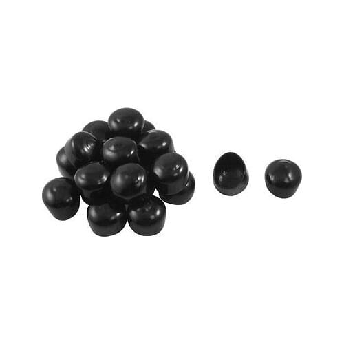 50 Pcs Black Rubber Plastic PVC Insulated End Caps