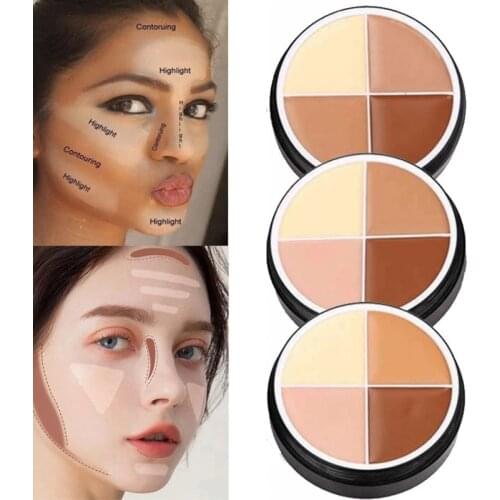Four-color Concealer Face Foundation Makeup Facial Contour Oil Control Concealer Cream Dark Circles Cover Face Concealer Cream