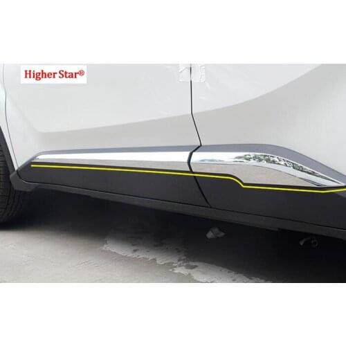 For TOYOTA CHR C-HR 2016-2018 High quality ABS chrome 4pcs Car door surface decoration strip,protection trim