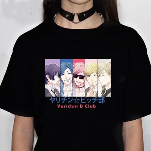 Harajuku T-shirt Yarichin Bitch Club Women Funny Tshirt Cute Anime Streetwear T Shirt Graphic Tees Female Cartoon Kawaii tshirt