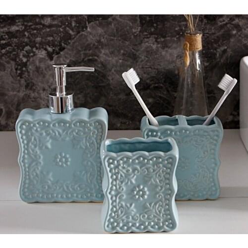 Ceramic Bathroom Accessories Ceramic Lotion Bottle/mouthwash Cup/toothbrush Bottle Household Shower Gel Shampoo Dispenser