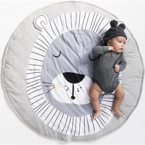 INS Lion Print Cotton Childrens Crawling Mat Game Pad Carpet Children Room Decoration Photography Props