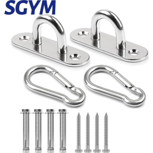 M8 Hammock Swing Hook Fixed Plate Accessory 304 Stainless Steel Hardware Hanging Chair Sandbag Buckles Tool Kit