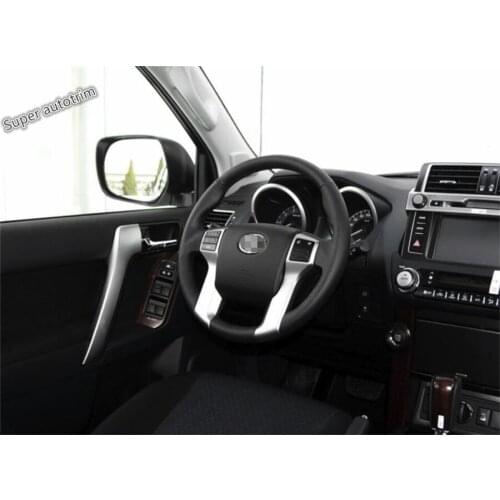 Lapetus Matte Interior Refit Kit For Toyota Land Cruiser Prado FJ150 2014 - 2020 Car Steering Wheel Strip Cover Trim Accessories