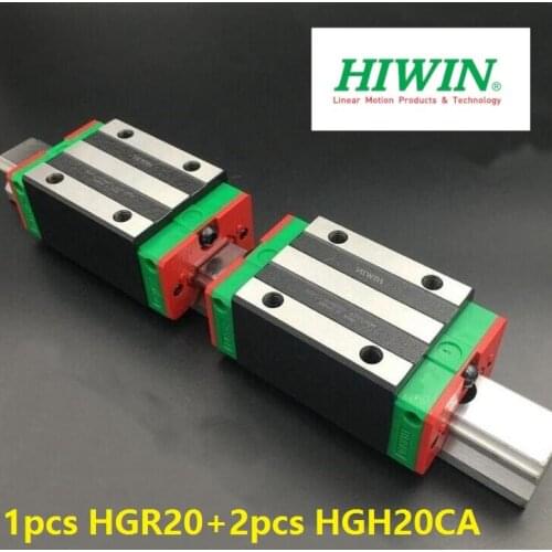 1pcs Original New HIWIN linear rail guide HGR20 500mm/600mm/700mm/800mm/900mm/1000mm + 2pcs HGH20CA narrow blocks for cnc router