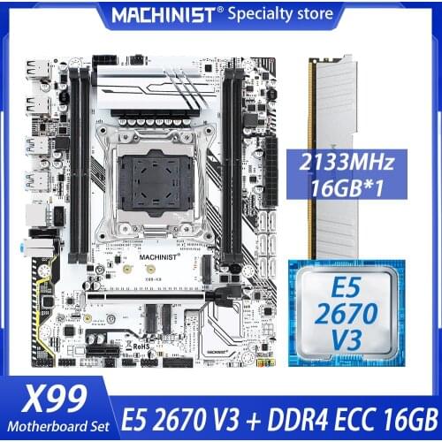 JGINYUE X99 Desktop motherboard LGA 2011-3 Socket Combo With DDR4 16GB 2*8G Desktop Ram Xeon E5 2620 V3 Processor X99M PLUS V2