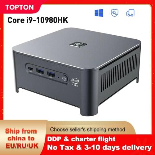 10th Gen Xeon W-10885M Core i9 10980HK Intel Mini PC 2 Lans Windows 10 2*DDR4 2*NVMe Gaming Computer DP HDMI Type-C 3x4K Display