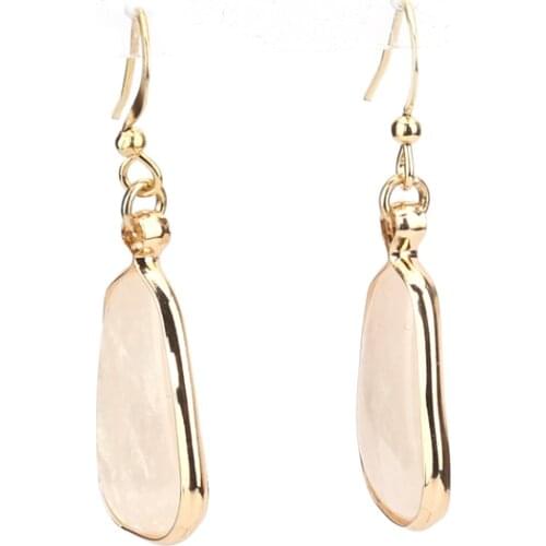 Fashion Drop Opal Crystal Dangle Pendant Stone Earring Handmade Women Jewelry