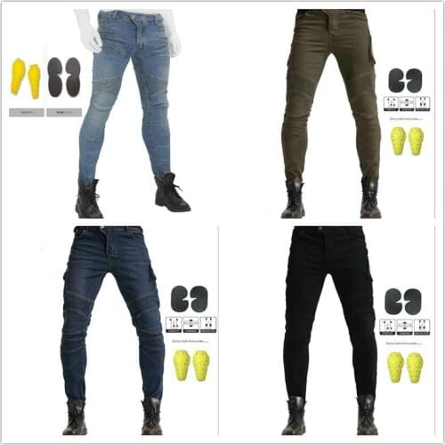 Motorcycle jeans B06 army green overalls multi-pocket 06 stretch anti-fall riding pants 4 pieces of protection