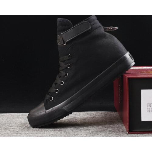 2019 New Arrival Summer Fashion Men Flats Shoes All Black White red Casual Shoes Mens Canvas Shoes Lace-Up high top shoes251