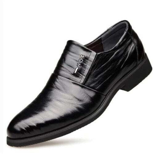 New autumn and winter mens casual top layer cowhide breathable comfortable non-slip wear soft bottom leather mens shoes