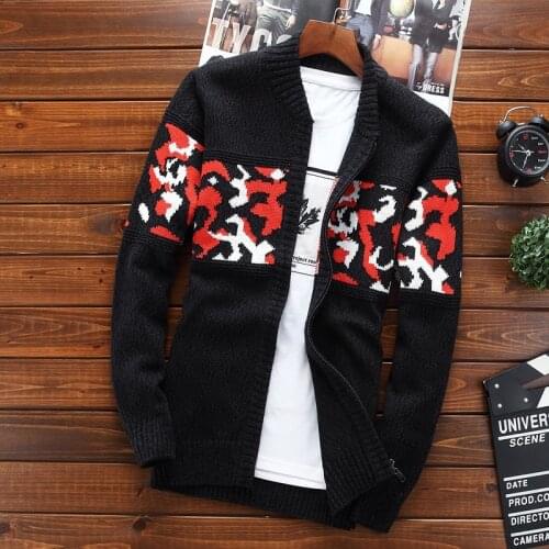 Men Sweater Coat Cardigan Zipper 2021 New Arrival Autumn And Winter Pattern Male Sweater Korean Style Student Hot Sale M48
