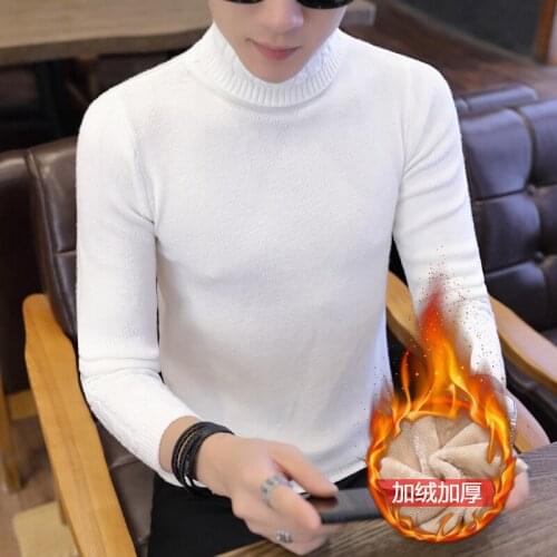 Beige White Men Sweater Fashion Black Blue Long Sleeve Winter Sleeve New Pullovers Turtleneck Casual Fleece Mens Sweaters