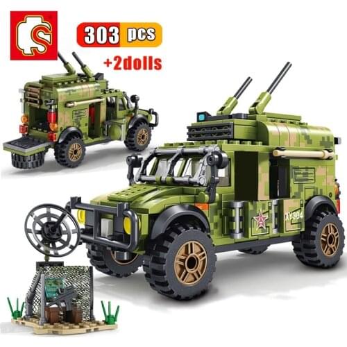 New Military Weapons Series Armored Vehicles Truck Battle Tank Sets Building Blocks MOC Bricks WW2 Toys Jouet enfant Boy Toys